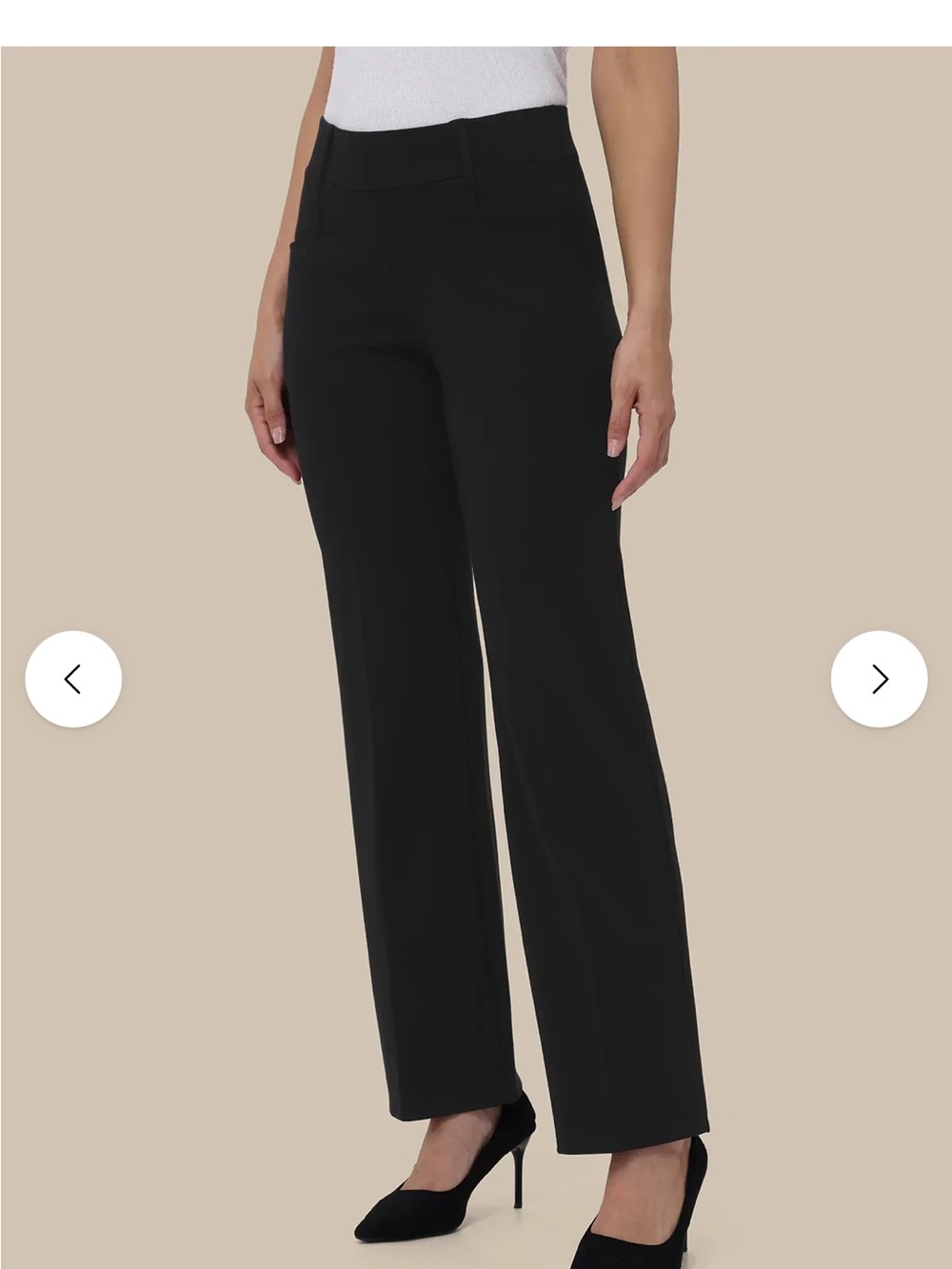 89th & Madison Black Luxe Ponte straight wider leg pant